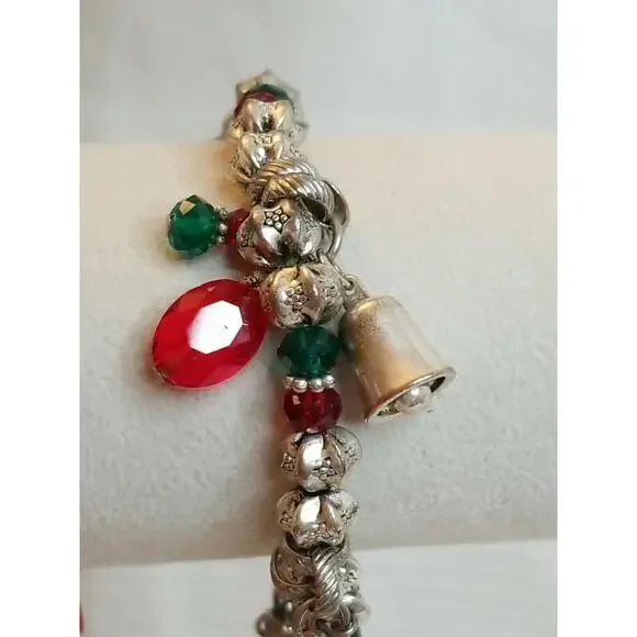 Bracelet Bundle Christmas Charm/Red & Silver Stretch/NWT Charming Charlie READ - Picture 4 of 7